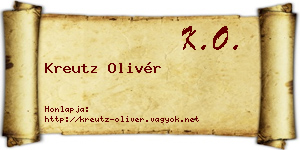 Kreutz Olivér névjegykártya